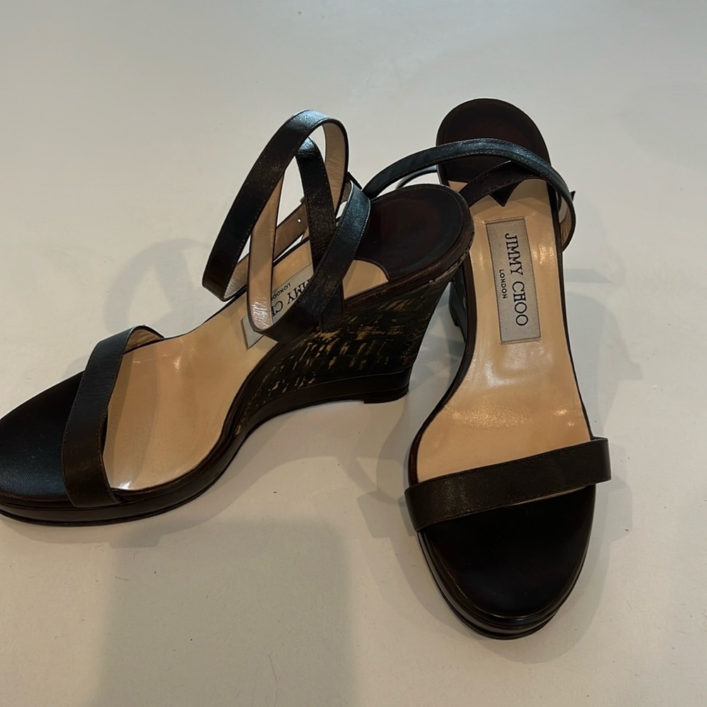 Authentic Jimmy Choo wedge leather sandle